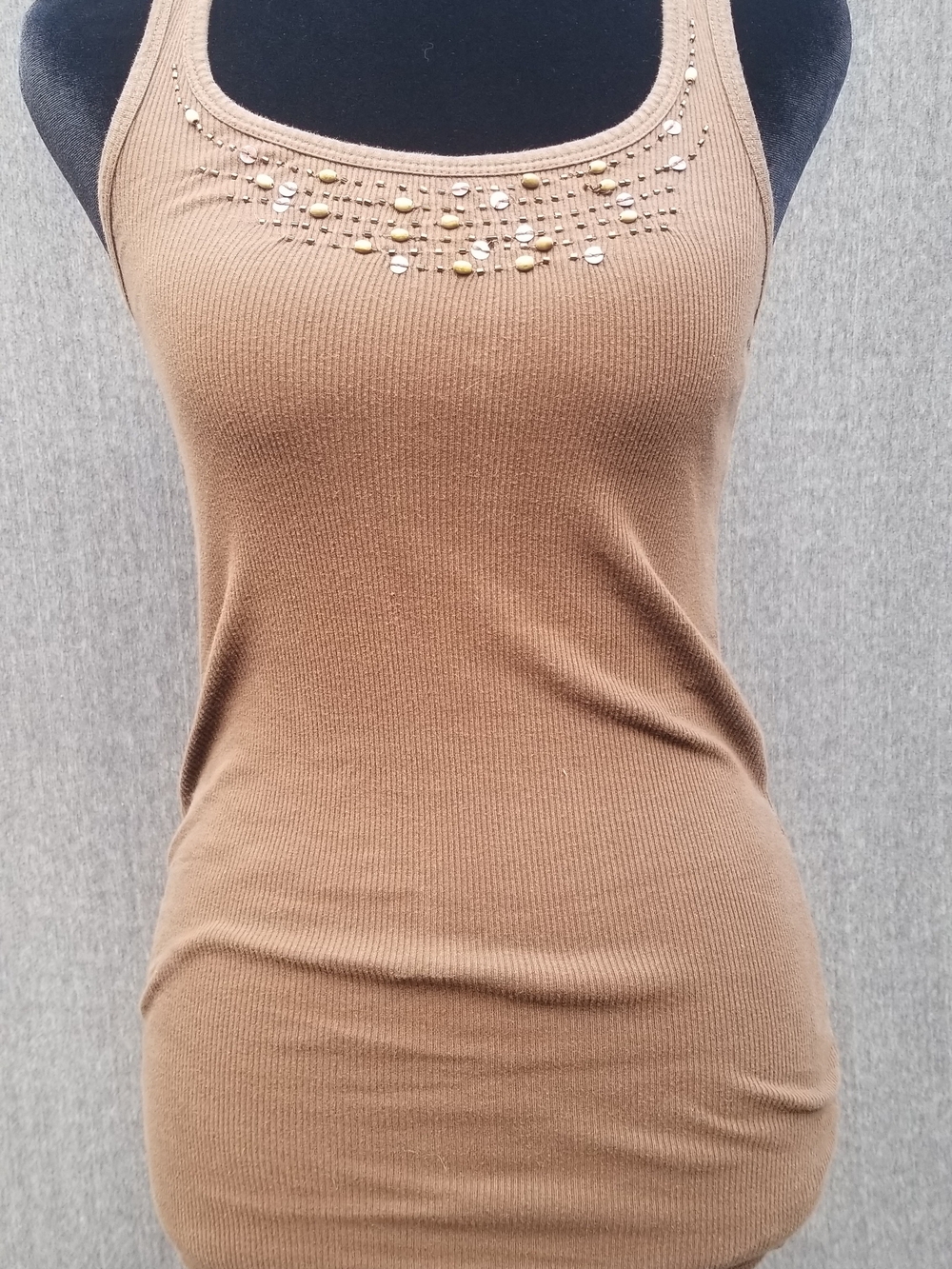 Old Navy Embellished Ribbed Sequined Tank Top -115